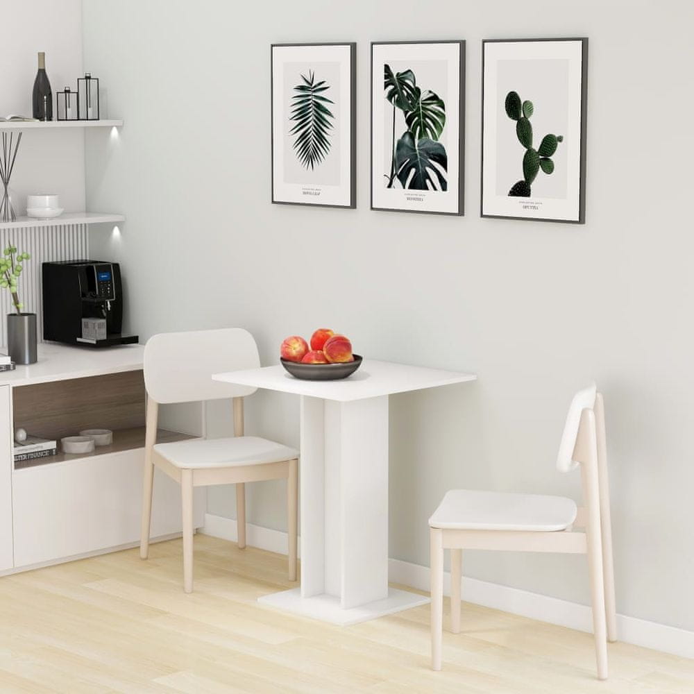 Vidaxl Bistro stôl biely 60x60x75 cm drevotrieska